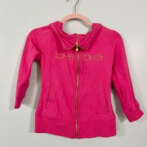 Gold rhinestone Bebe zip up sweater